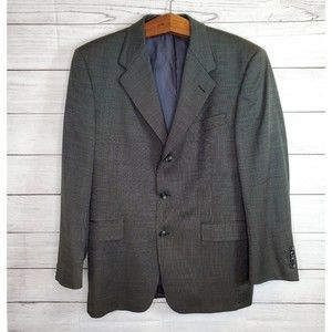 Burberry Vintage Mens Pure New Wool Blazer Size 40R Sport Coat Grey 3 Bu…